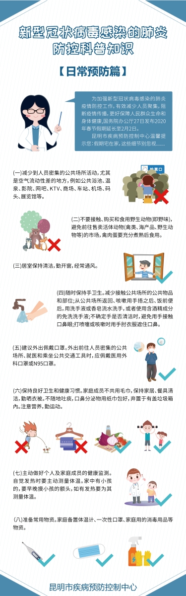 新型冠状病毒感染的肺炎防控科普知识（日常预防篇）